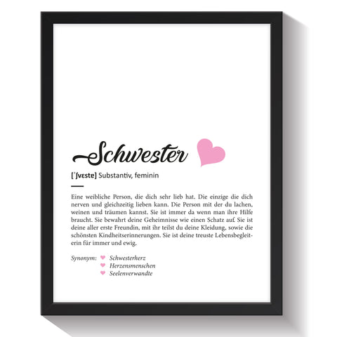 Definition Poster, Kunstdrucke & Worterklärung auf DIN A4 Premium-Foto-Papier