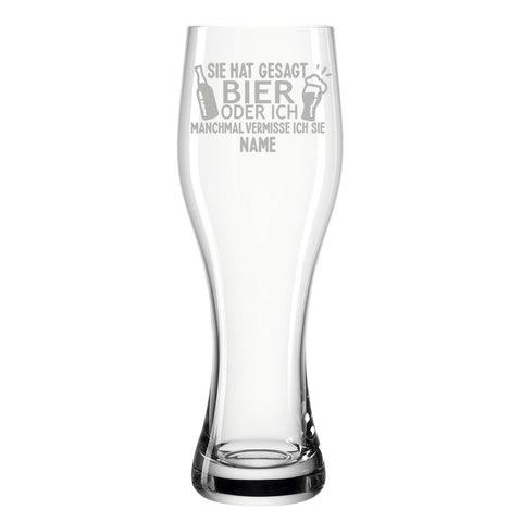 Leonardo Weizenglas "Sie hat gesagt Bier oder ich" mit Namen