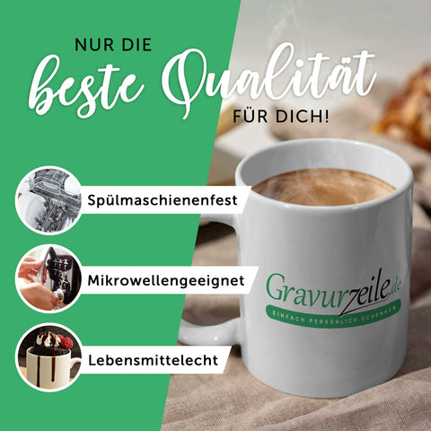 Bedruckte Tasse mit Weihnachtsmotiv im Cool Santa Design