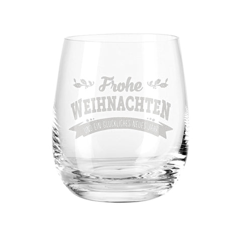 Teelicht mit Gravur - Weihnachtsdeko - Frohe Weihnachten, Glückliches neues Jahr