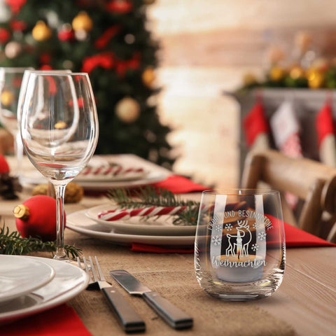 Teelicht mit Gravur - Weihnachtsdeko - Frohe und besinnliche Weihnachten