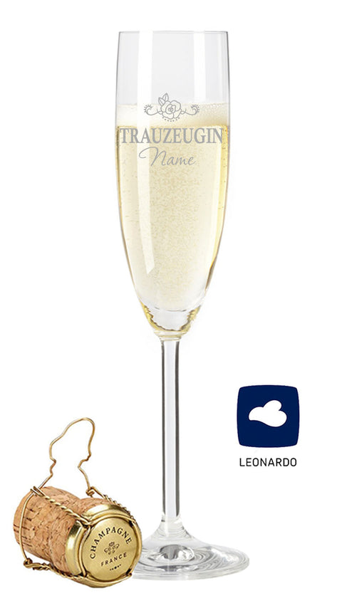 Leonardo Sektglas mit Gravur "Trauzeugin"