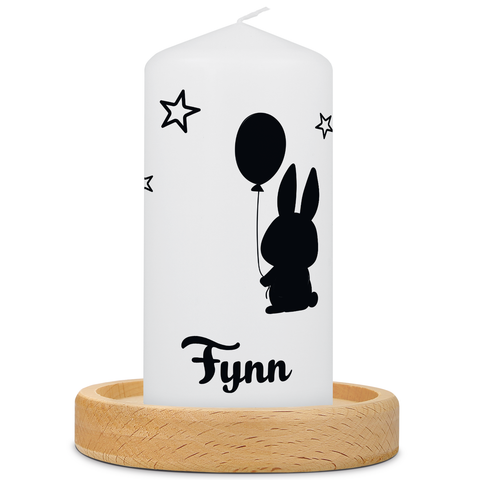 Kleine Kinder Trauerkerze "Hase Silhouette"