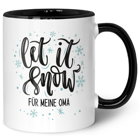 Bedruckte Tasse mit Weihnachtsmotiv im Let it Snow Design