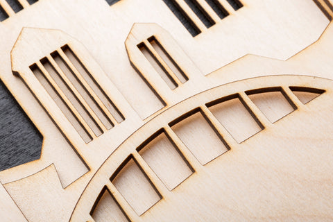 3D Wandbilder aus Holz Skyline Berlin