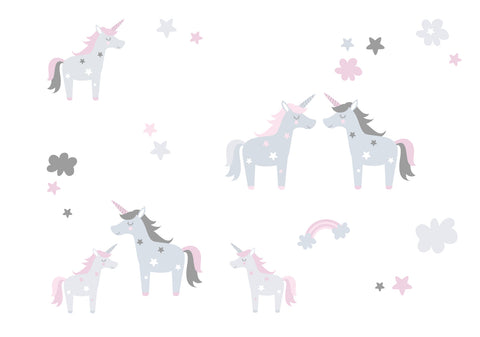 Wandsticker Set Einhorn & Sterne