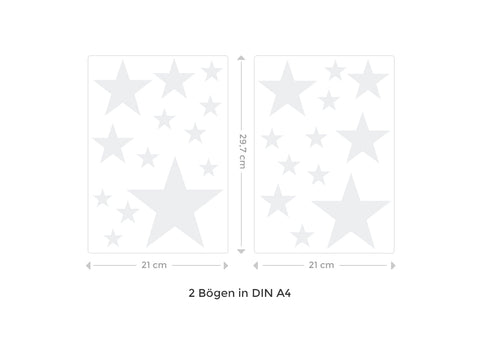 Wandsticker Set Pastell Sterne