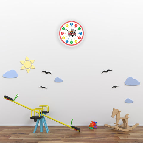 Wanduhr Kinder Feuerwehr