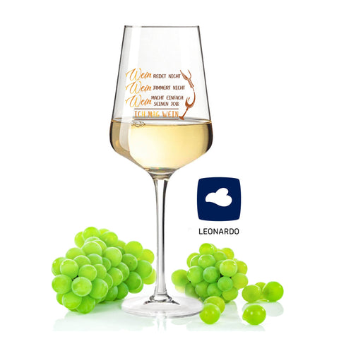 Leonardo Weinglas mit UV-Druck "Wein redet nicht, Wein jammert nicht"