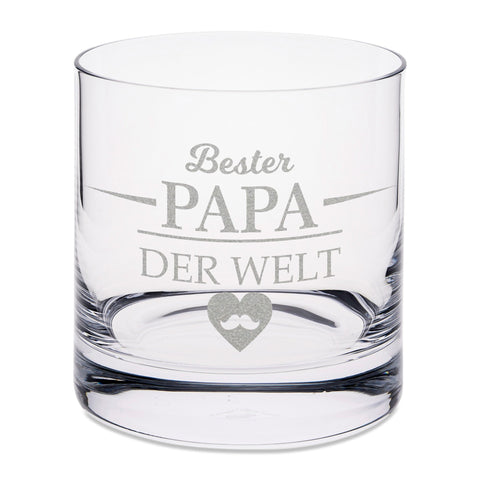 Leonardo Whiskygläser mit Gravur - "Bester Papa der Welt" im Set mit 0,5l Karaffe