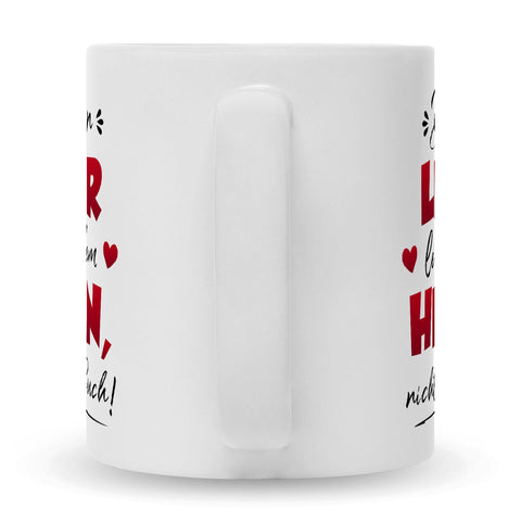 Bedruckte Tasse mit Spruch Die besten Lehrer lehren aus dem Herzen