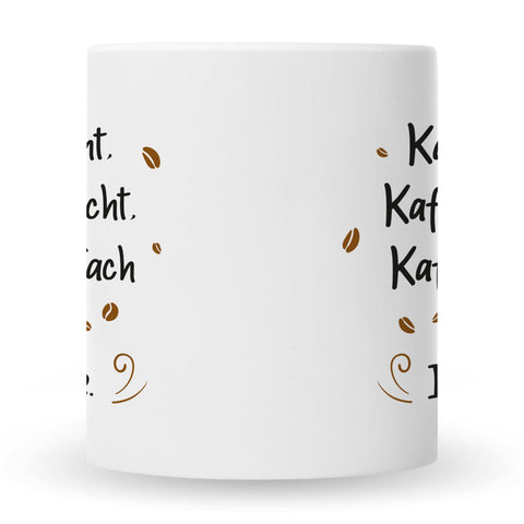 Bedruckte Tasse mit Spruch Kaffee redet nicht