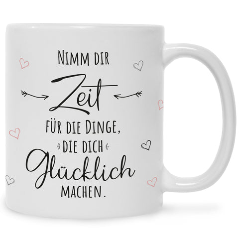 Bedruckte Tasse mit Spruch Nimm dir Zeit