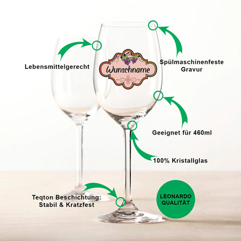 Leonardo Weinglas "Weinranke" mit Namen Gravur