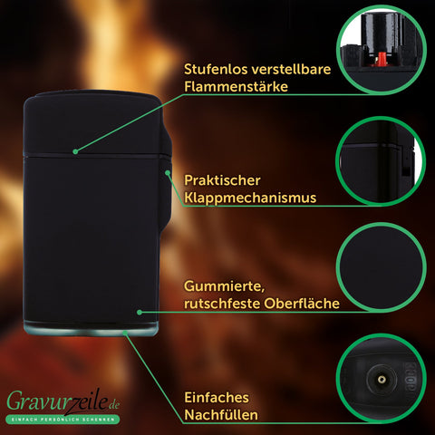 Personalisierbares Feuerzeug mit UV Druck - Jet Flamme - Nachfüllbar - Sternzeichen Design