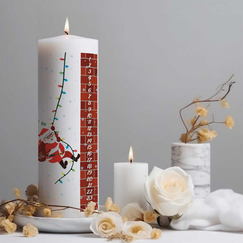 Große Kerze "Countdown" mit Namen & Wunschtext zu Weihnachten