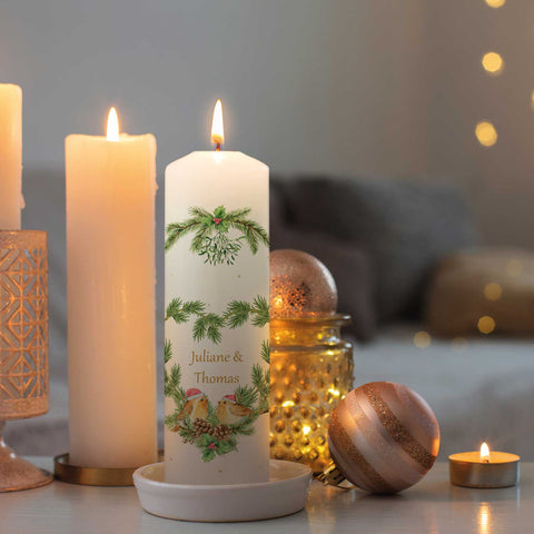 Große Kerze "Christmas Love" bedruckt mit Namen zu Weihnachten