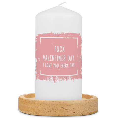 Kleine Kerze mit Spruch "Fuck Valentines Day"