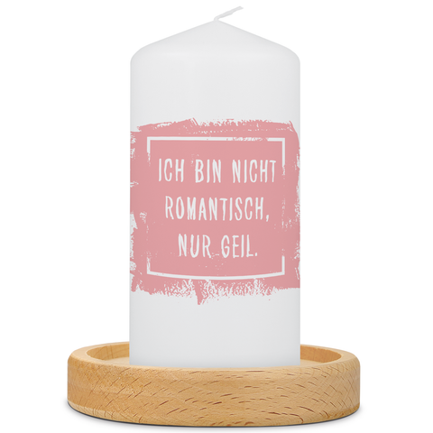 Mała świeczka z napisem „Nie jestem romantyczny/a”